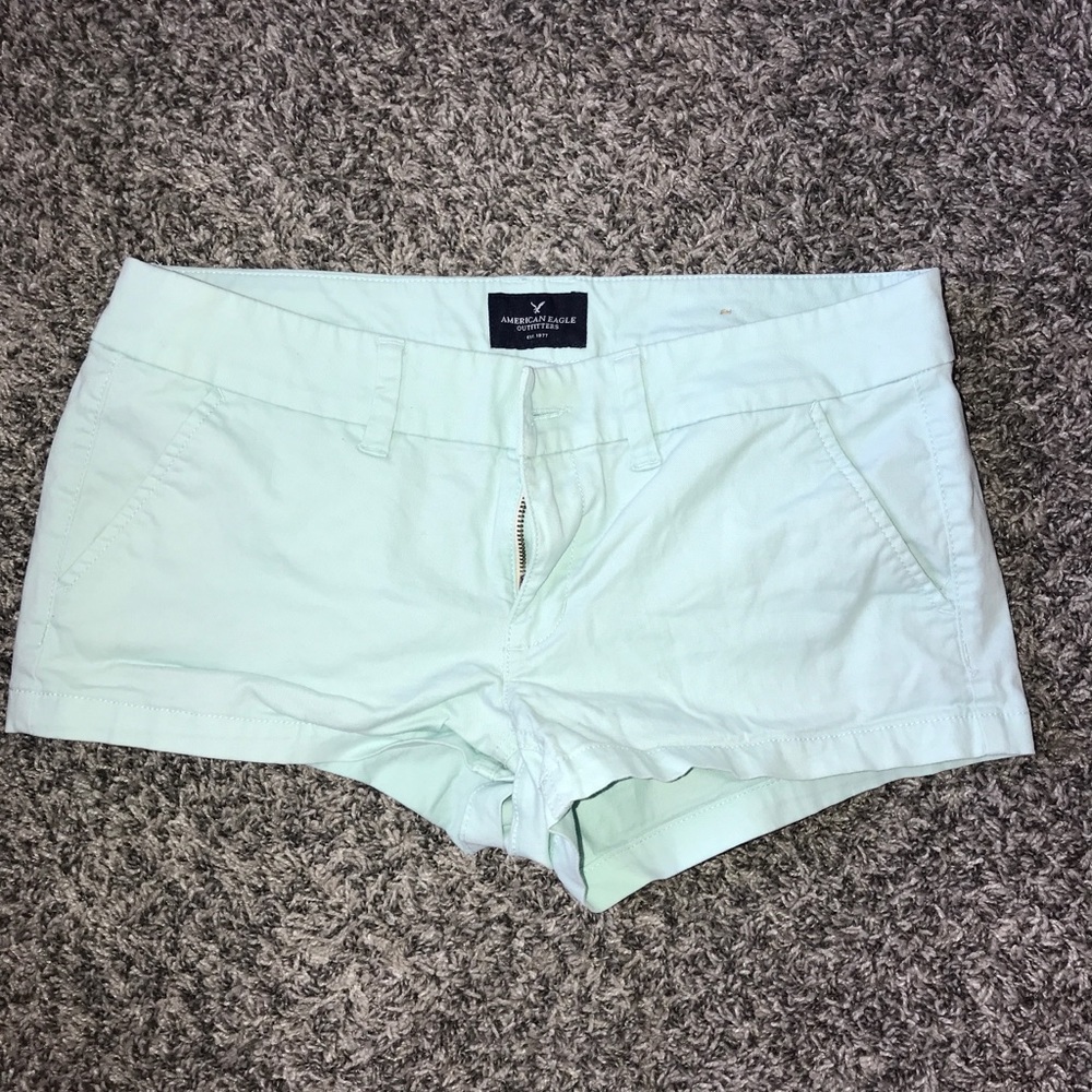 American Eagle Light Green Khaki Shorts